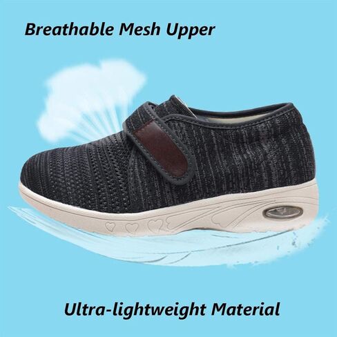 W&LESVAGO Breathable Lightweight Adjustable Diabetic Shoes Wide Width Air Cushion Walking Sneakers for Women Swollen Feet in Saudi Arabia