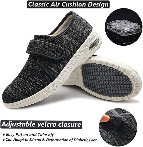 W&LESVAGO Breathable Lightweight Adjustable Diabetic Shoes Wide Width Air Cushion Walking Sneakers for Women Swollen Feet in Saudi Arabia