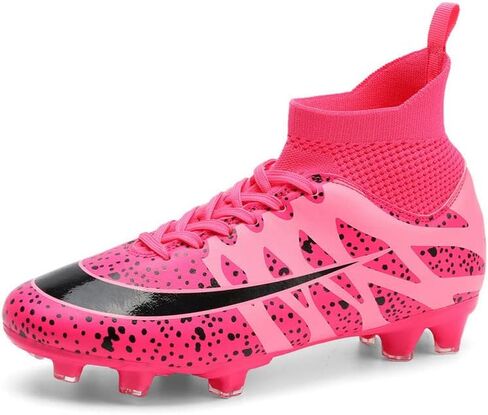 DHOVOR Womens Soccer Cleats Youth Football Cleats High-Top Athletics Football Trainers Outdoor and Indoor Soccer Shoes in Saudi Arabia