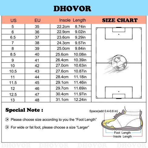 DHOVOR Womens Soccer Cleats Youth Football Cleats High-Top Athletics Football Trainers Outdoor and Indoor Soccer Shoes in Saudi Arabia