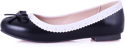 LaShoes Women Boedered Pump Shoes with Bow Tie Decorated and Flat Heel in Kuwait