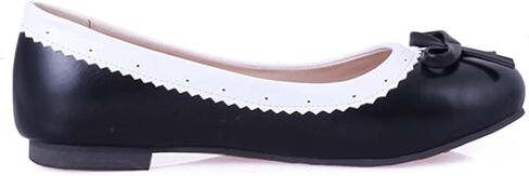 LaShoes Women Boedered Pump Shoes with Bow Tie Decorated and Flat Heel in Kuwait