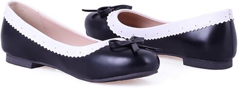 LaShoes Women Boedered Pump Shoes with Bow Tie Decorated and Flat Heel in Kuwait