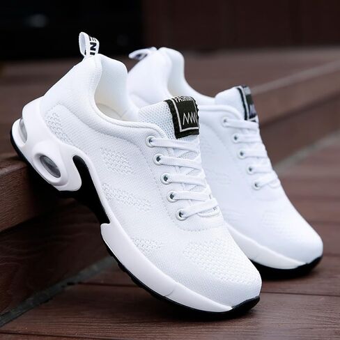 Fenlogft Women's Flying Knit Running Shoes - Lightweight Lace-up Sneakers for Daily Walking and Work, Garden Shoes in Saudi Arabia