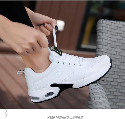 Fenlogft Women's Flying Knit Running Shoes - Lightweight Lace-up Sneakers for Daily Walking and Work, Garden Shoes in Saudi Arabia