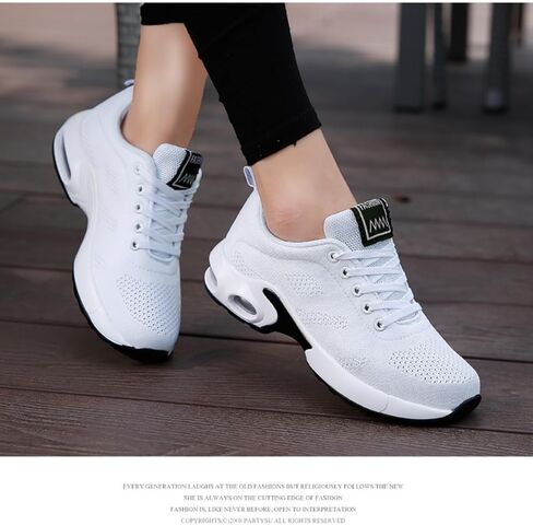 Fenlogft Women's Flying Knit Running Shoes - Lightweight Lace-up Sneakers for Daily Walking and Work, Garden Shoes in Saudi Arabia