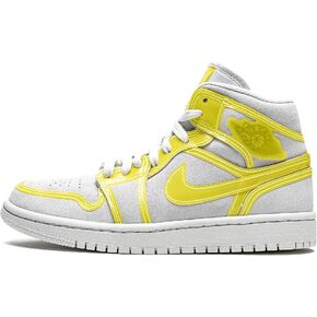 Nike Women's WMNS Air Jordan 1 Mid Lx Opti Yellow, Off White/Opti Yellow/White, 8W in Saudi Arabia
