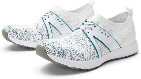TRAQ by Alegria Qool Womens Smart Walking Shoe White Multi Wide 12 M US in Saudi Arabia