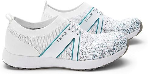 TRAQ by Alegria Qool Womens Smart Walking Shoe White Multi Wide 12 M US in Saudi Arabia