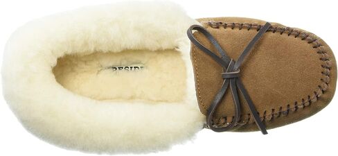 Dearfoams Women's Fireside Brisbane Shearling Foldover Moccasin Slipper in Saudi Arabia