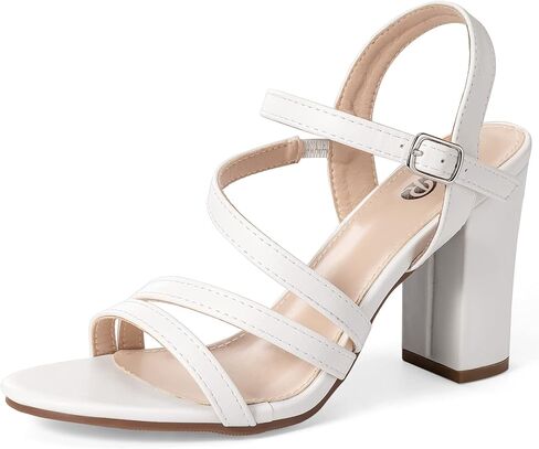 صنادل Rekayla النسائية ذات الكعب العالي المكتنزة ذات الأشرطة المفتوحة عند أصابع القدم وحزام الكاحل للنساء in Kuwait