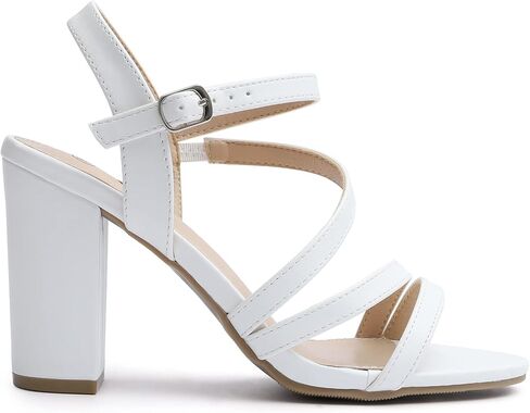 صنادل Rekayla النسائية ذات الكعب العالي المكتنزة ذات الأشرطة المفتوحة عند أصابع القدم وحزام الكاحل للنساء in Kuwait