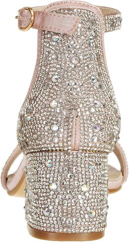 J's.o.l.e Women's Sparkly Open Toe Low Block Heel Rhinestone Dress Sandals Wedding Shoes for Bride in Saudi Arabia