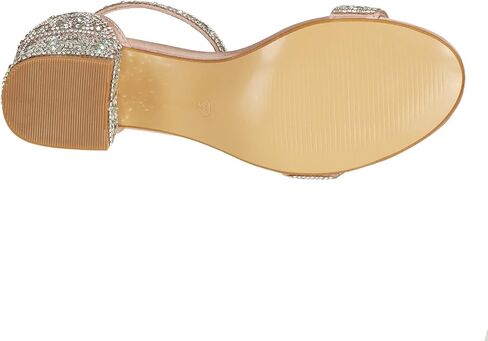J's.o.l.e Women's Sparkly Open Toe Low Block Heel Rhinestone Dress Sandals Wedding Shoes for Bride in Saudi Arabia