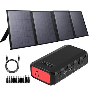 88.8Wh|65Watts Portable Laptop Charger with Solar Panel, A Super Travel Portable Battery Pack & Power Bank for HP, Notebooks, MacBook, Laptops