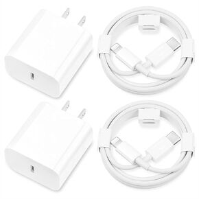 iPhone 11 12 13 14 Fast Charger,【Apple MFi Certified】2Pack 20W Type C Fast Charger Block with 6FT USB-C to Lightning Cable for iPhone 14/13/13 Pro/12/12 Pro/12 Pro Max/11/Xs Max/XR/X,iPad,AirPods Pro