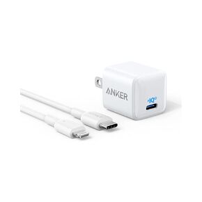 Anker Nano Charger, 20W PIQ 3.0 Durable Compact Fast Charger with 6ft USB-C to Lightning Cable (MFi Certified), PowerPort III USB-C Charger for iPhone 12/12 Mini/12 Pro/12 Pro Max/iPad Pro, and More in Saudi Arabia