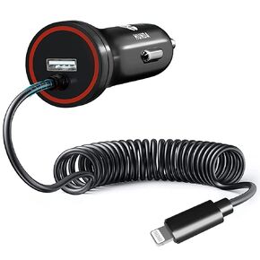 Car Charger, 24W/4.8A USB Car Charger Adapter Compatible with iPhone 13 Pro Max/Pro/Mini/12/11/X/SE/8/7/6s/6Plus/5s/5c, iPad Pro/Air/Mini and Universal USB Port for Android Phones