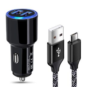 Fast Car Charger Android, Fast Charging Micro USB Cable Compatible for Samsung Galaxy S7 S6 J8 J7 J6 J5 J4 J3,Note 5 4 3, Moto E4 E5 G4 G5 G6 Play,LG K10 K20 K30 G2 G3 G4 Prime 2,LG Stylo 2 3 Plus