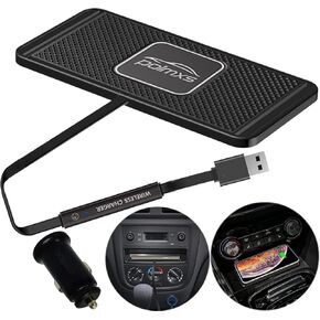 Wireless Charger,POLMXS Wireless car Charger Charging pad 10w Non Slip qi Charger pad Fast Wireless Phone Charger for car Cell phoneWireless Charging mat galaxy21/20 Note10 S9S10S8 (30cm Cable)(C2Y)