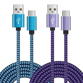 2Pack 6ft Fast USB Type C Cable Phone Charger Charging Cord Compatible for Samsung Galaxy Z Fold3/2 5G, Z Flip3, S22 S21 Ultra S21+ S20 FE 5G S10 S10e S9 S8 Plus Note 20 10 9 8 A53 A52 A42 A32 A71 A51