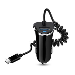 Android Type C Fast Car Charger for Samsung Galaxy Z Fold 4 Z Flip 4 A53 A13 A03s A32 A52 S21 FE S22 Ultra S20 FE Note 20,3.4A Fast Car Charging Cigarette Lighter Adapter with 3ft USB C Coiled Cable in Saudi Arabia