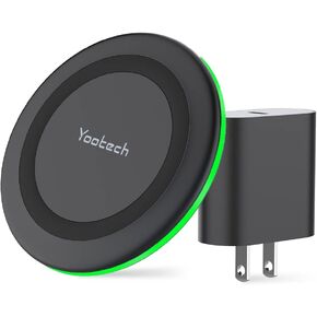 yootech Wireless Charger, 10W Max Wireless Charging Pad with Quick Adapter, Compatible with iPhone 14/14 Plus/14 Pro/14 Pro Max/13/13 Mini/SE 2022/12/11/X/8,Samsung Galaxy S22/S21/S20,AirPods Pro 2