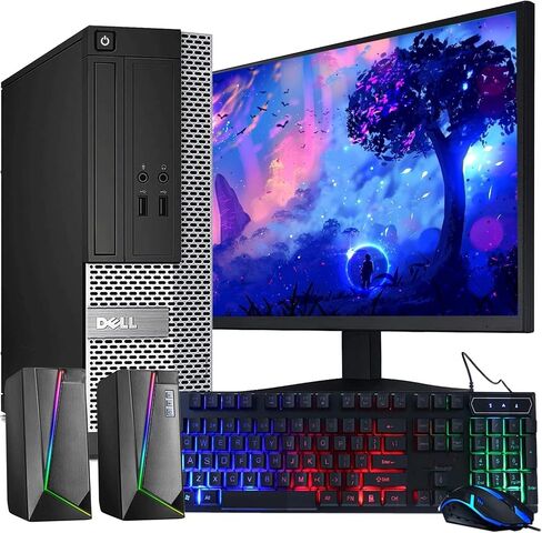 Dell OptiPlex Computer Desktop PC, Intel Core i5 3rd Gen 3.2 GHz, 16GB RAM, 2TB HDD, MTG, 22 Inch LED Monitor, RGB Keyboard and Mouse, WiFi, Windows 10 Pro (Renewed) in Saudi Arabia