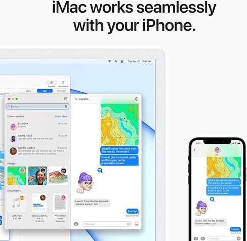 2021 Apple iMac (24 بوصة، شريحة Apple M1 مع وحدة المعالجة المركزية 8 النواة ووحدة معالجة الرسومات 7 النواة، ذاكرة الوصول العشوائي 8 جيجابايت، 256 جيجابايت) - فضي in Kuwait