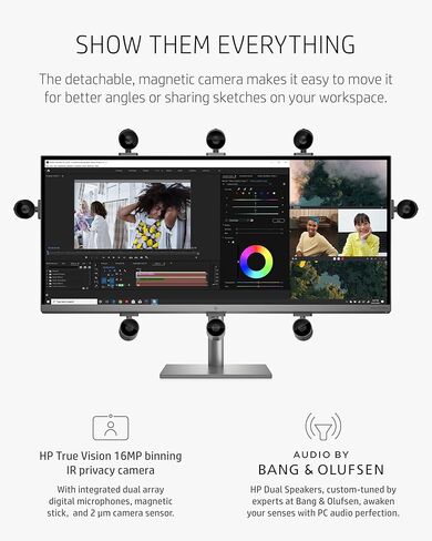 HP Envy 34" All-in-One Desktop, NVIDIA GeForce RTX 3060, 11th Gen Intel Core i7-11700 Processor, 32 GB RAM, 1 TB SSD, WUHD IPS Display, Windows 11 Home, Detachable Magnetic Camera (34-c0050, 2021) in Saudi Arabia