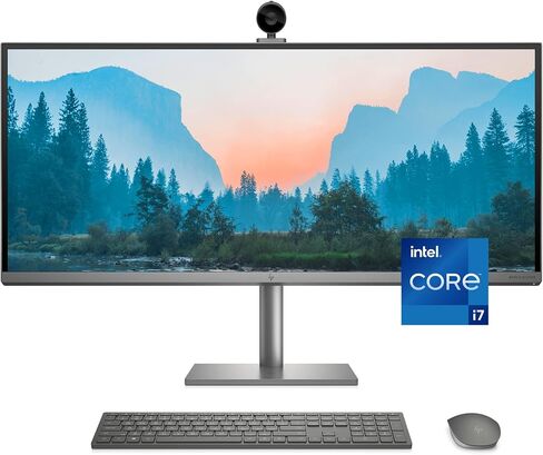 HP Envy 34" All-in-One Desktop, NVIDIA GeForce RTX 3060, 11th Gen Intel Core i7-11700 Processor, 32 GB RAM, 1 TB SSD, WUHD IPS Display, Windows 11 Home, Detachable Magnetic Camera (34-c0050, 2021) in Saudi Arabia
