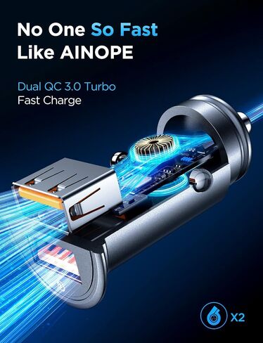 Super Fast Car Charger USB Fast Charge AINOPE Android Car Charger Adapter 45W All Metal Lighter USB Charger Quick Charge for iPhone 15/14/13/12/11pro/x/8/Samsung S24/S23/S22/S22+/Ultra/S21/Note 9 in Saudi Arabia