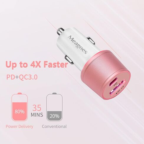 67.5W Car Charger USB C Super Fast Charging for iPhone 17/Samsung Android | for Galaxy S26/S25/iPhone 17 Pro Max/Air/16/,45W PPS USBC+ 22.5W USB Port,12V Cigarette Lighter Adapter, Type C Cable in Kuwait