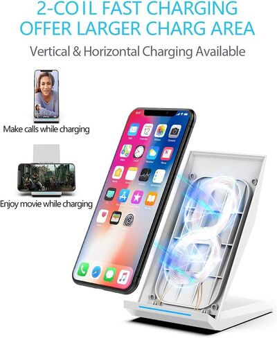 NANAMI Fast Wireless Charger, Wireless Charging Stand | Compatible iPhone 17/17 Air/16/15/15 Pro/15 Pro Max, Nightstand Phone Charger Dock for Samsung Galaxy S26/S26+/S25/S24 in Kuwait