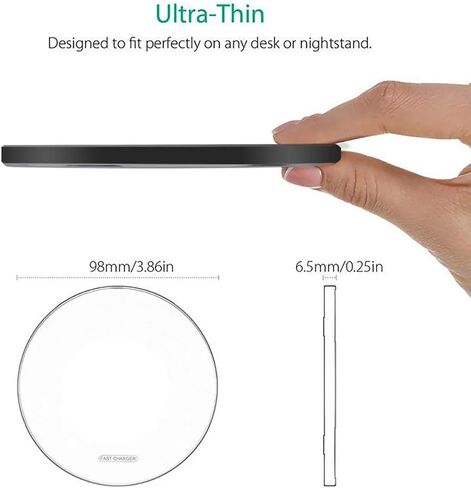 Fast Wireless Charger,20W Max Wireless Charging Induction Pad,Black in Kuwait