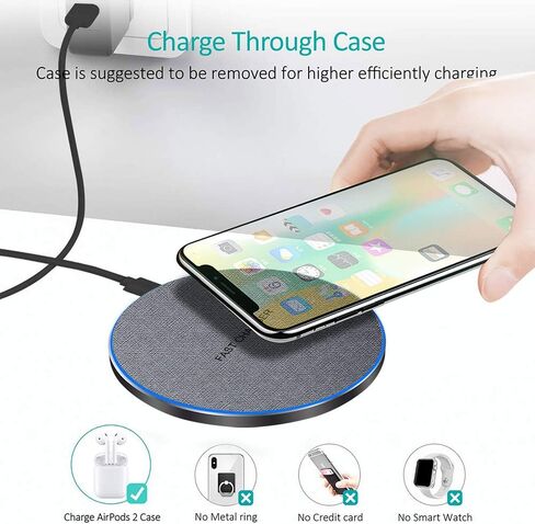 Fast Wireless Charger,20W Max Wireless Charging Induction Pad,Black in Kuwait