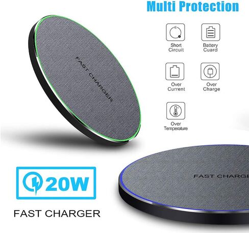 Fast Wireless Charger,20W Max Wireless Charging Induction Pad,Black in Kuwait