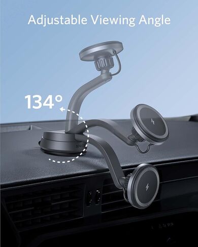 Anker Magnetic Wireless Charger (MagGo), 613 Car Charging Mount with 2-Port USB Car Charger, 5 ft USB-C to USB-A Cable, Strong Magnetic Alignment only for iPhone 13, 13 Pro, 13 Pro Max, 13 Mini, 12 in Saudi Arabia
