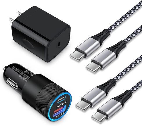 Super Fast Charger Kit,20W PD USB Phone Charger Block 38W USB Fast Car Charger for Samsung Galaxy A13 5G,A03s,A53,S22 Ultra,S21 FE,Z Fold4;Google Pixel 6a,6 Pro,5;iPad Pro,with 2 Pack 6FT C-to-C Cable in Saudi Arabia