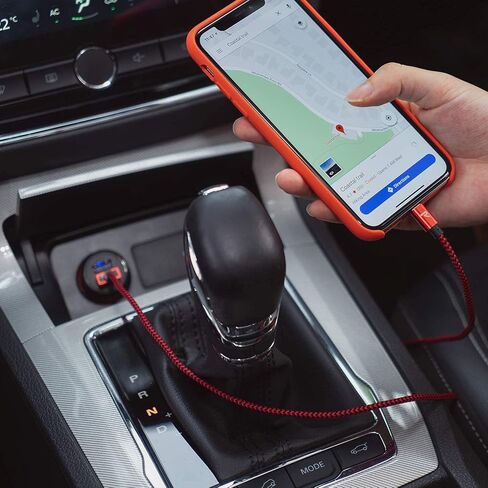 شاحن سيارة RAMPOW 24W/12V 4.8A محول USB ولاعة سجائر مزدوج مع LED أزرق لهاتف iPhone 14/13/12/11/X/8/7/6/5/SE، iPad Pro/Air 2/Mini، Samsung Galaxy S9/ S8/S7، موتورولا، إل جي، إتش تي سي، تابلت والمزيد - أسود in Kuwait