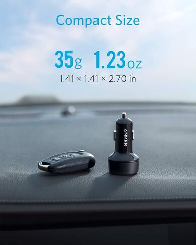 Anker USB C Car Charger, 30W 2-Port Type C Fast Car Charger with 18W Power Delivery and 12W PIQ, PowerDrive PD 2 with LED for iPhone 12/12 Pro/Mini / 11 / XS/Max/XR/X, Pixel, iPad, and More in Saudi Arabia