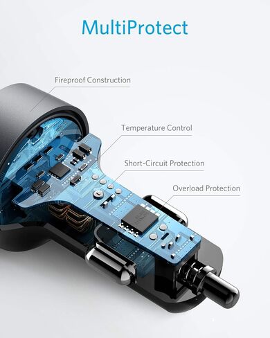 Anker USB C Car Charger, 30W 2-Port Type C Fast Car Charger with 18W Power Delivery and 12W PIQ, PowerDrive PD 2 with LED for iPhone 12/12 Pro/Mini / 11 / XS/Max/XR/X, Pixel, iPad, and More in Saudi Arabia