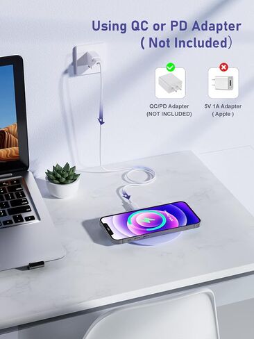 Slim Wireless Charger, 15W Fast Qi Wireless Charging Pad Compatible with iPhone 14/13/12/12 Pro Max/12 Mini/11/XR/X/8 Plus, Samsung Galaxy S21/S20 Ultra/S10/S9/Note 10, Pixel 5/4 XL (No Adapter) in Saudi Arabia