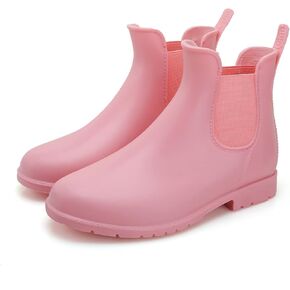YorFotMae Ankle Rain Boots for Women, Comfort Waterproof Chelsea Rain Boots, Adjustable Rubber Short Rainboots Shoes, Adult Cute Lightweight Garden Boots for Outdoor