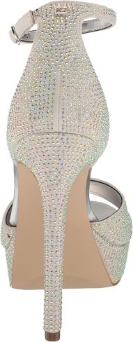 GUESS Women's CADLY Heeled Sandal, Silver Shimmer 040, 8.5 in Saudi Arabia