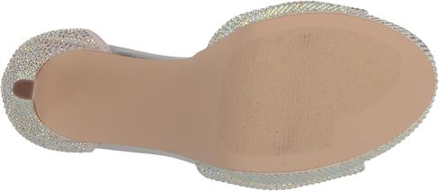 GUESS Women's CADLY Heeled Sandal, Silver Shimmer 040, 8.5 in Saudi Arabia