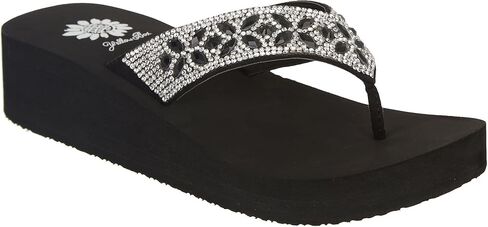 Yellow Box womens staar wedge flip flops 39 (US 8) in Saudi Arabia