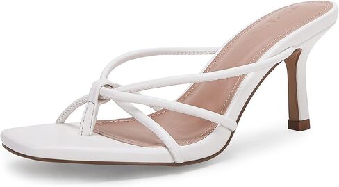 LAICIGO Women’s Square Open Toe Flip Flops Stiletto Heels Strappy Thong Slide on Slingback Mules Sandals in Saudi Arabia