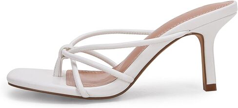LAICIGO Women’s Square Open Toe Flip Flops Stiletto Heels Strappy Thong Slide on Slingback Mules Sandals in Saudi Arabia