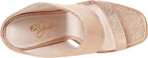 42 GOLD Linx Leather Heels for Women Offers Suede Leather Lining, Lightly-Padded, Fixed Footbed, and Open-Toe Silhouette in Saudi Arabia